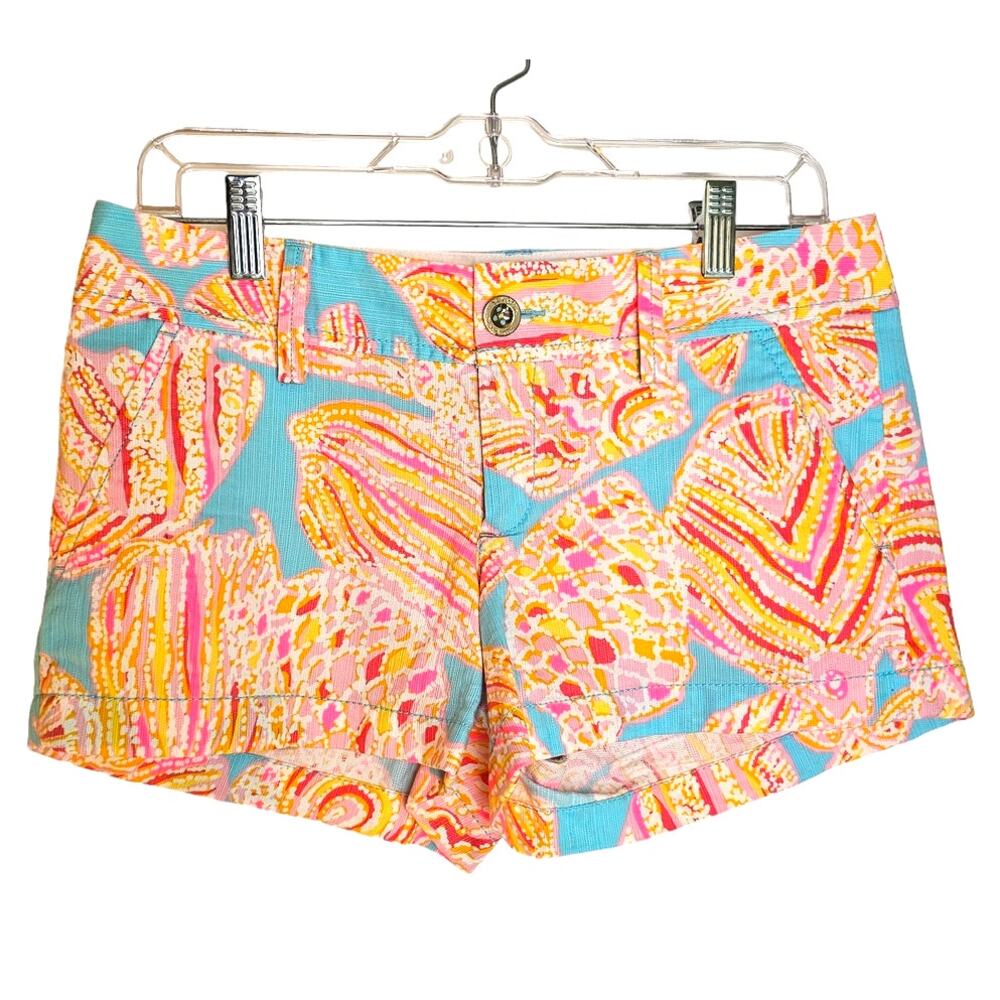 Lilly Pulitzer The Walsh Pink, Blue, & Orange Summer Short in Lenore Print